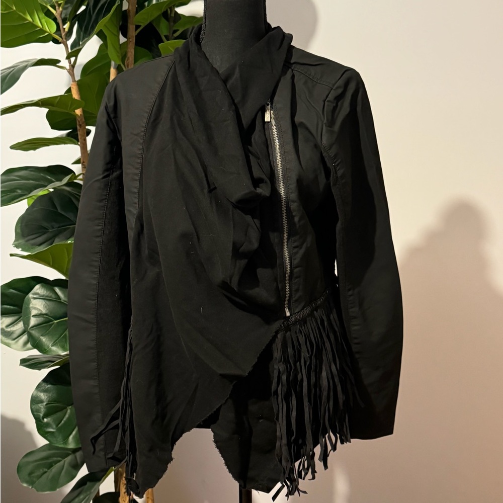Elegant Black Fringe Blazer